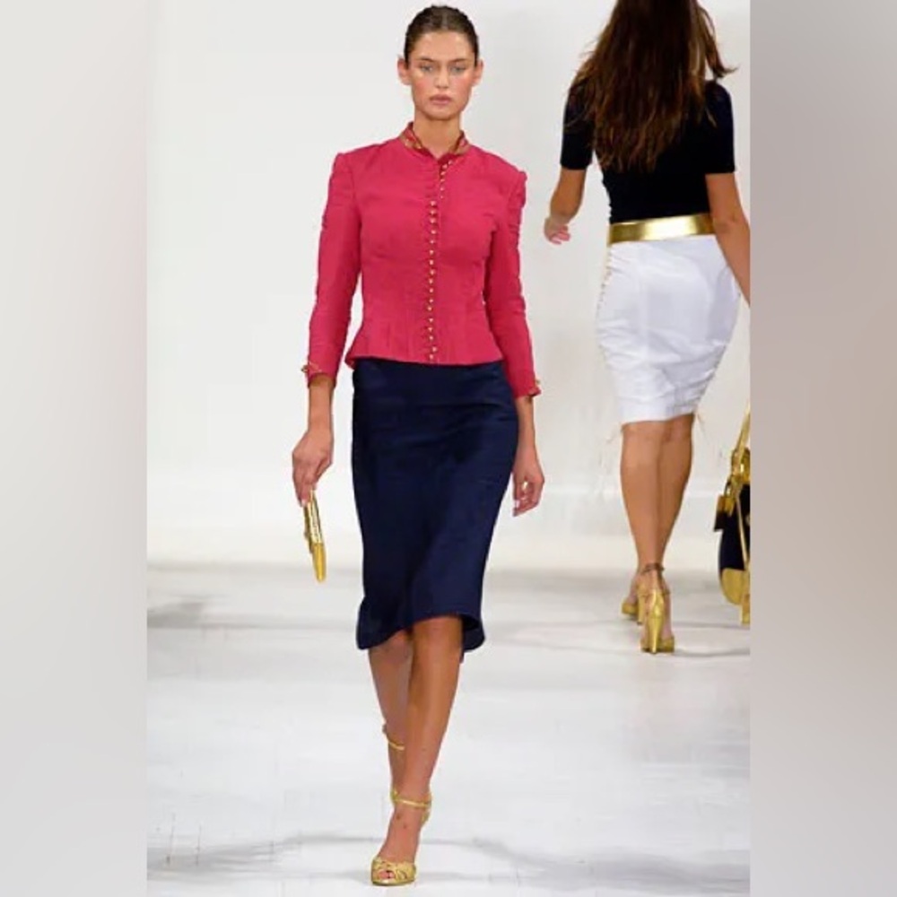 Ralph Lauren Salmon Linen Majorette Jacket, Spring/Summer 2006 Runway Collection